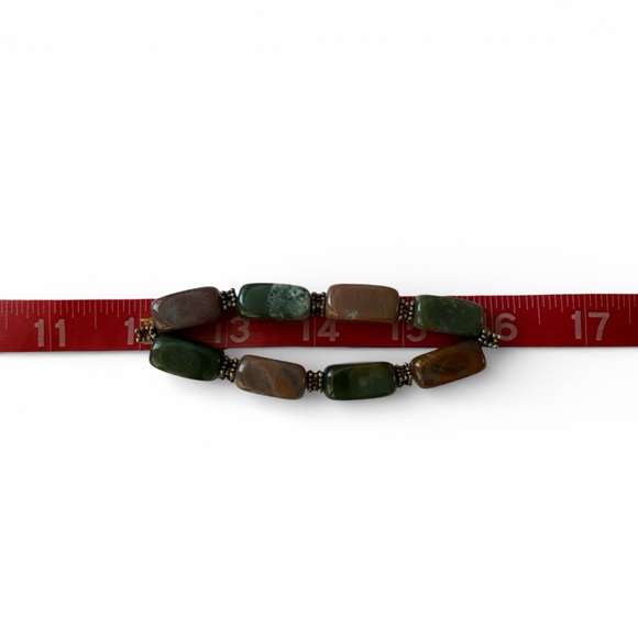Handcrafted Natural Semi‑Precious Stone Bracelet - Multicolored Stretch, 8" - Picture 10 of 12